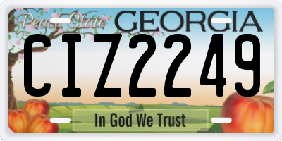 GA license plate CIZ2249