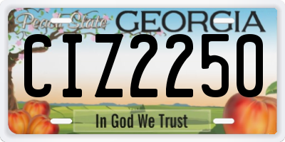 GA license plate CIZ2250