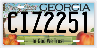 GA license plate CIZ2251