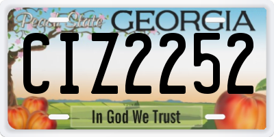GA license plate CIZ2252