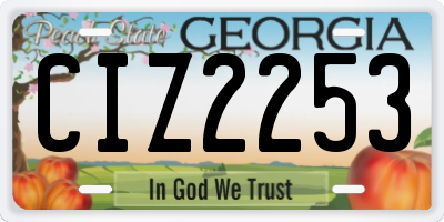 GA license plate CIZ2253