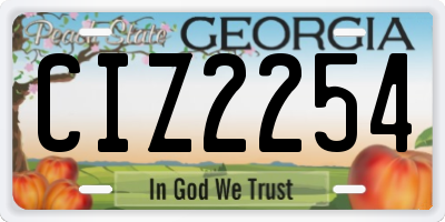 GA license plate CIZ2254
