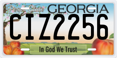 GA license plate CIZ2256