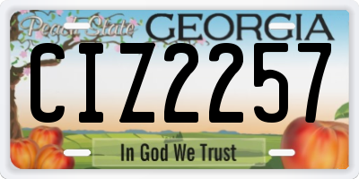 GA license plate CIZ2257