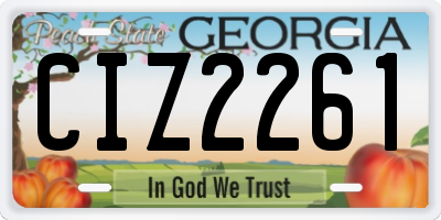GA license plate CIZ2261