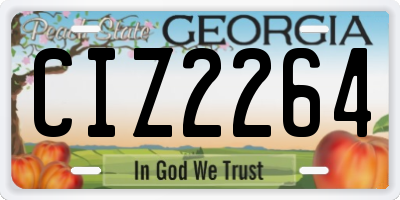 GA license plate CIZ2264