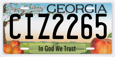 GA license plate CIZ2265