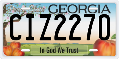 GA license plate CIZ2270