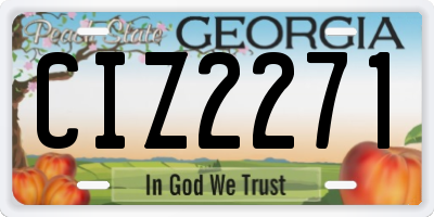 GA license plate CIZ2271