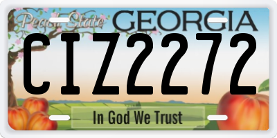 GA license plate CIZ2272
