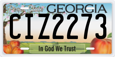 GA license plate CIZ2273
