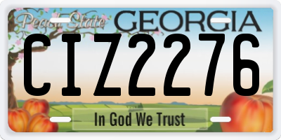 GA license plate CIZ2276