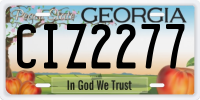GA license plate CIZ2277