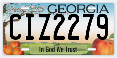 GA license plate CIZ2279
