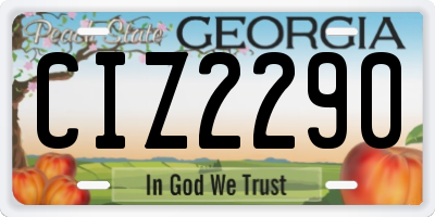 GA license plate CIZ2290