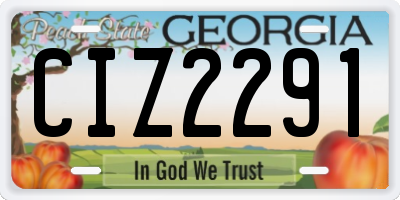 GA license plate CIZ2291