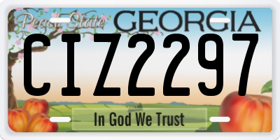 GA license plate CIZ2297
