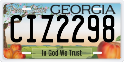 GA license plate CIZ2298