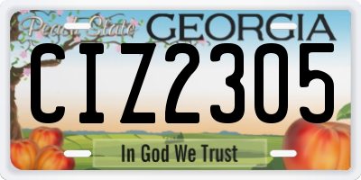GA license plate CIZ2305