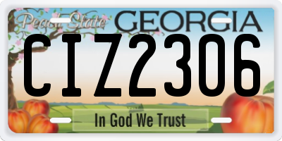 GA license plate CIZ2306