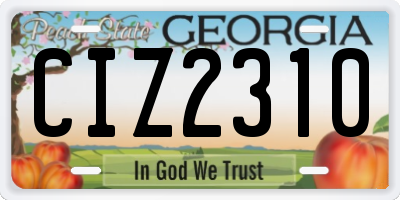 GA license plate CIZ2310