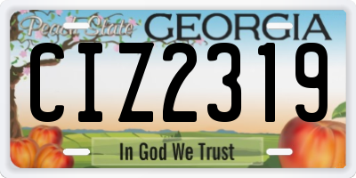 GA license plate CIZ2319