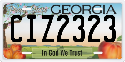 GA license plate CIZ2323