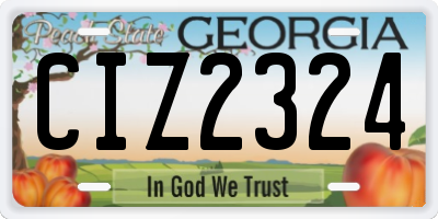 GA license plate CIZ2324