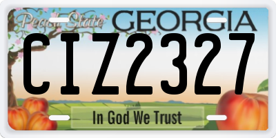 GA license plate CIZ2327