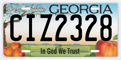 GA license plate CIZ2328