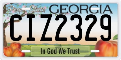 GA license plate CIZ2329