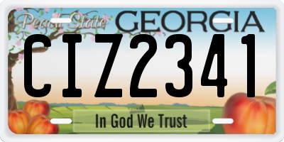 GA license plate CIZ2341