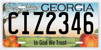GA license plate CIZ2346