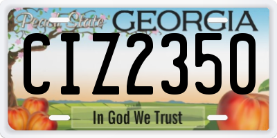 GA license plate CIZ2350