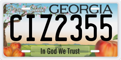 GA license plate CIZ2355