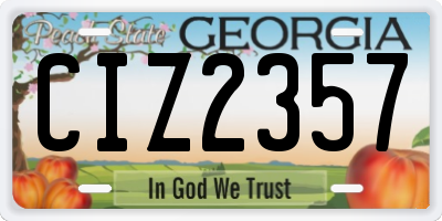 GA license plate CIZ2357