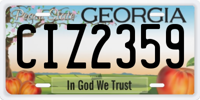 GA license plate CIZ2359