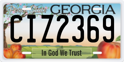 GA license plate CIZ2369