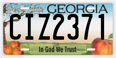 GA license plate CIZ2371