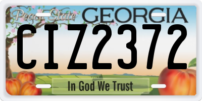 GA license plate CIZ2372