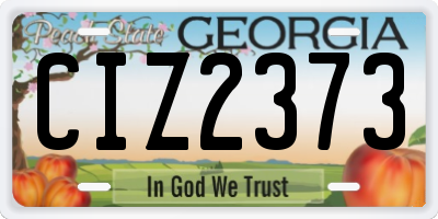 GA license plate CIZ2373