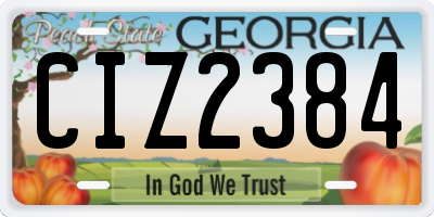 GA license plate CIZ2384