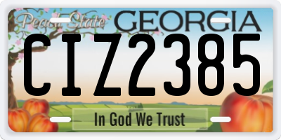 GA license plate CIZ2385