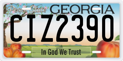 GA license plate CIZ2390