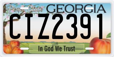 GA license plate CIZ2391