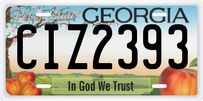 GA license plate CIZ2393