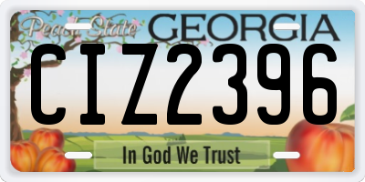 GA license plate CIZ2396