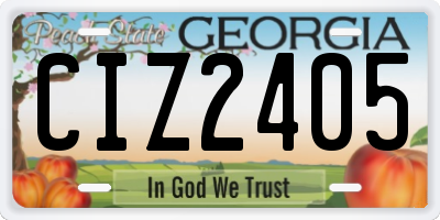 GA license plate CIZ2405