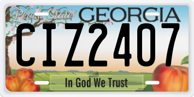 GA license plate CIZ2407