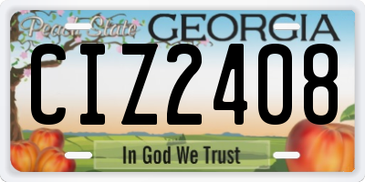 GA license plate CIZ2408
